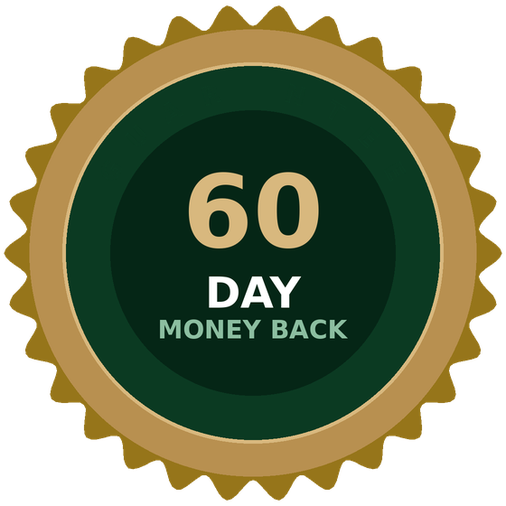 60-day money-back guarantee seal