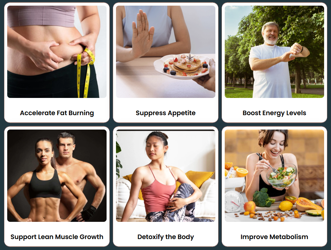 Valiora benefits — fat burning, appetite suppression, energy levels, lean muscle, metabolism support